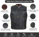 Eddie Moto Homme Gilet Cuir