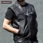 EDDIE Gilet Cuir Homme Heavy Weight and Light Weight Biker vest