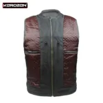 Kerozen EDDIE Gilet Cuir Biker Homme Biker