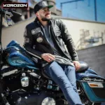 MH1 Moto Jacket Men Crafted from Black Sheepskin Leather