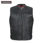 EDDIE Gilet Cuir Homme Heavy Weight Biker vest