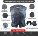 Jessica Women's Morocycle Leather Vest