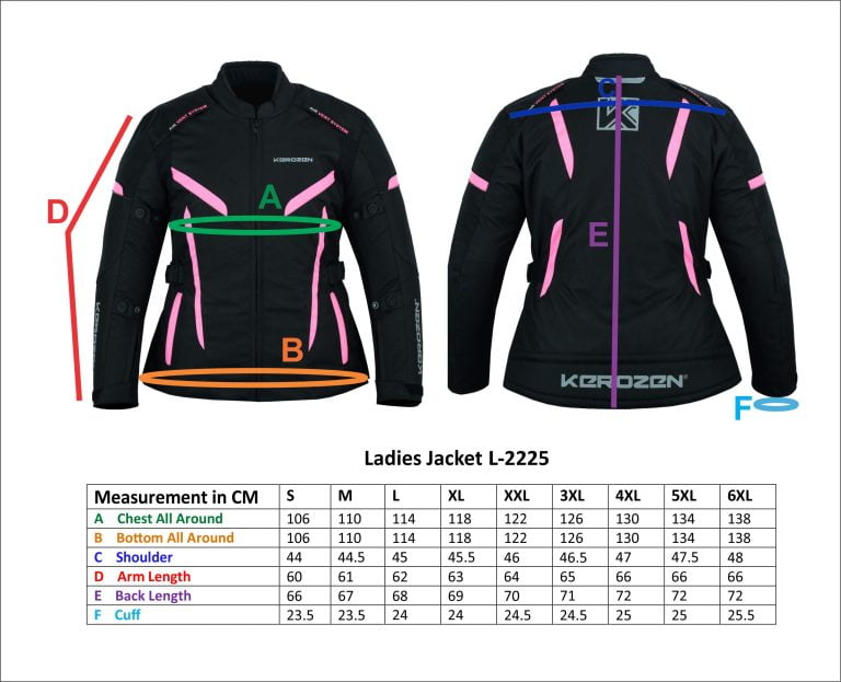 Parka Women Jacket Size Chart