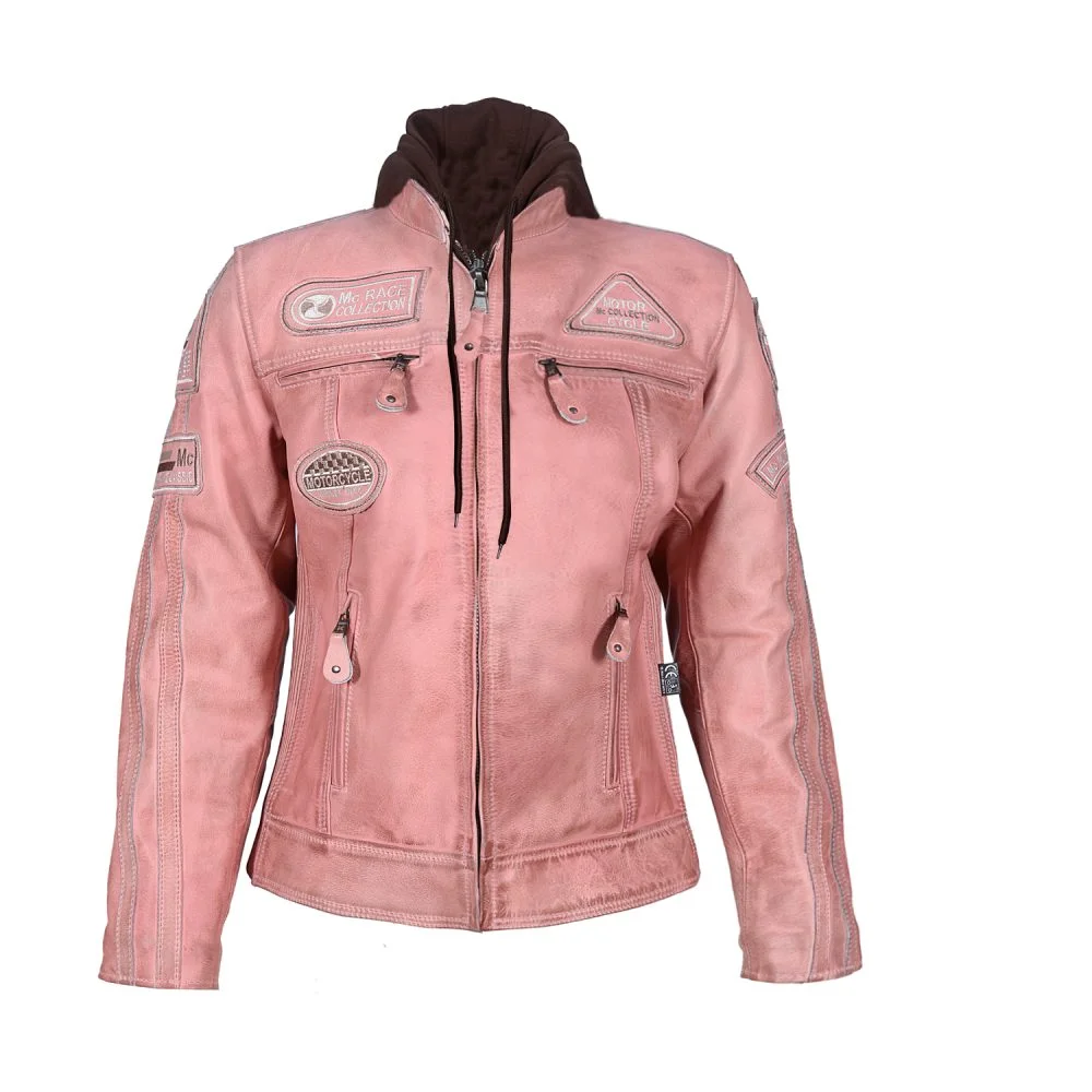 Kerozen Pink Ladies Jacket Pink Sheep Women Moto Blouson