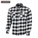 Kerozen Aramid Flannel Shirt Motorcycle Long Sleeve Flannel Checks Kevlar Protection