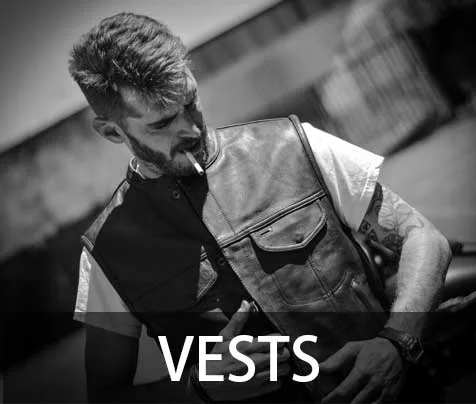 Kerozen Leather Men Vest Gilets en Cuir