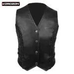 Laura Gilet Cuir Femme Real Lambskin Leather Vest