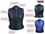 Kerozen Gilet en Cuir pour Femme