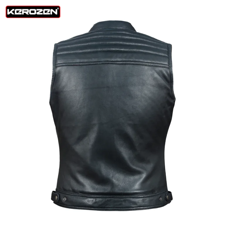 Kerozen Gilet en Cuir pour Femme