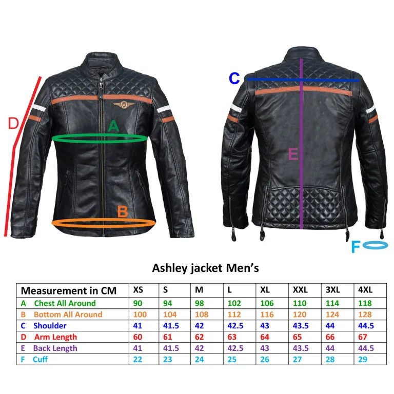 Kerozen Moto Ashley Jacket Size Chart