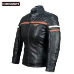 Ladies Biker Jacket Stylish Leather Motorcycle Gear for Women Side