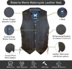 Reberto Skipper Men's Motorcycle Leather Vest