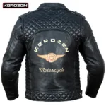 Rock Star Biker Leather Jacket for Men back