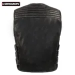 Leather Biker Vest Back View