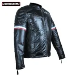 Kerozen Alessandro Mens Leather Moto Jacket side view