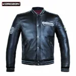 Kerozen Frank Mens Leather Riding Jacket pour Hommes
