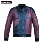 Kerozen Frank Mens Leather Riding Jacket pour Hommes