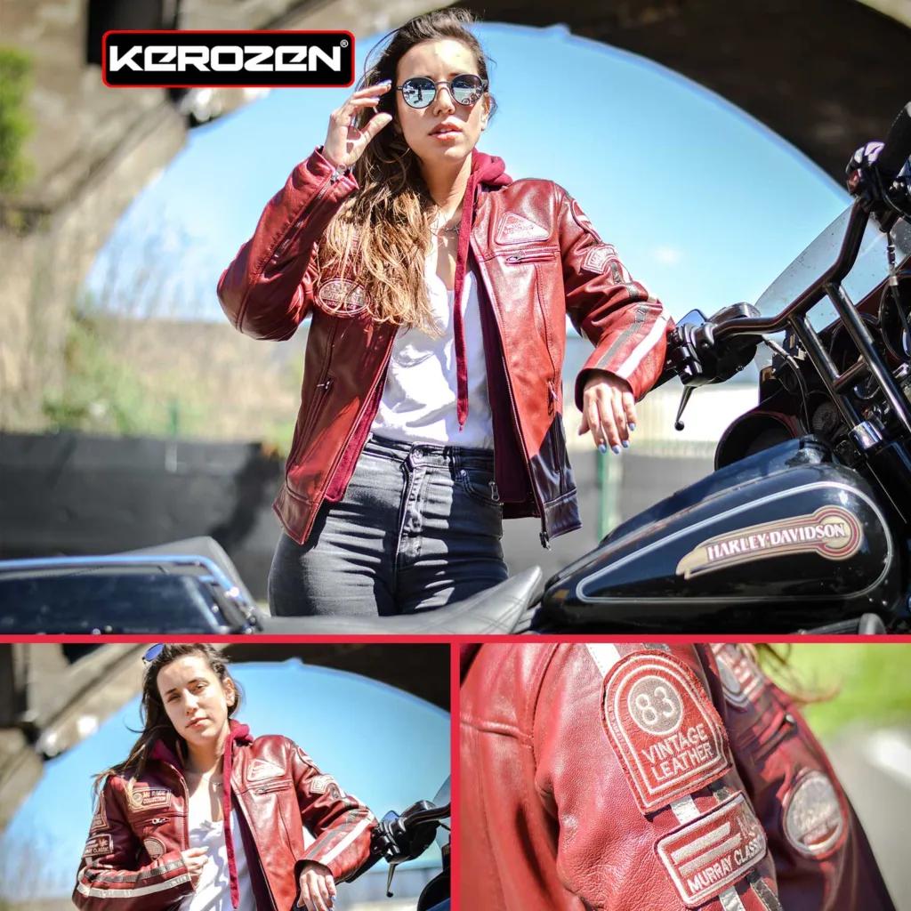 Kerozen Lh3 Women Leather Jacket for Bikers