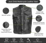 Jack Child Motorcycle Leather Vest