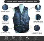 Steven Men's Motorcycle Leather Vest