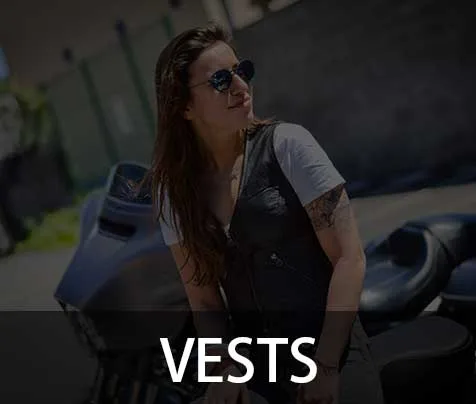Kerozen Leather Women Vests Gilets en Cuir