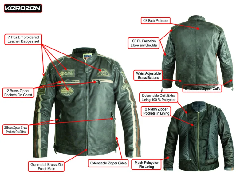 MC Murray Ciur veritable Jarvis Grey Cracker Motorcycle Jacket