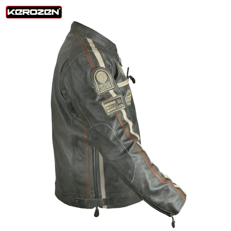 MC Murray Ciur veritable Jarvis Grey Cracker Vintage Motorcycle Jacket