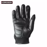 Keorzen Black Leather Motorcycle Gloves