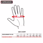 Kerozen Yellow Leather Motorcycle Gloves Size Chart