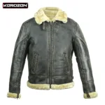 Men Cuir Fur Jacket
