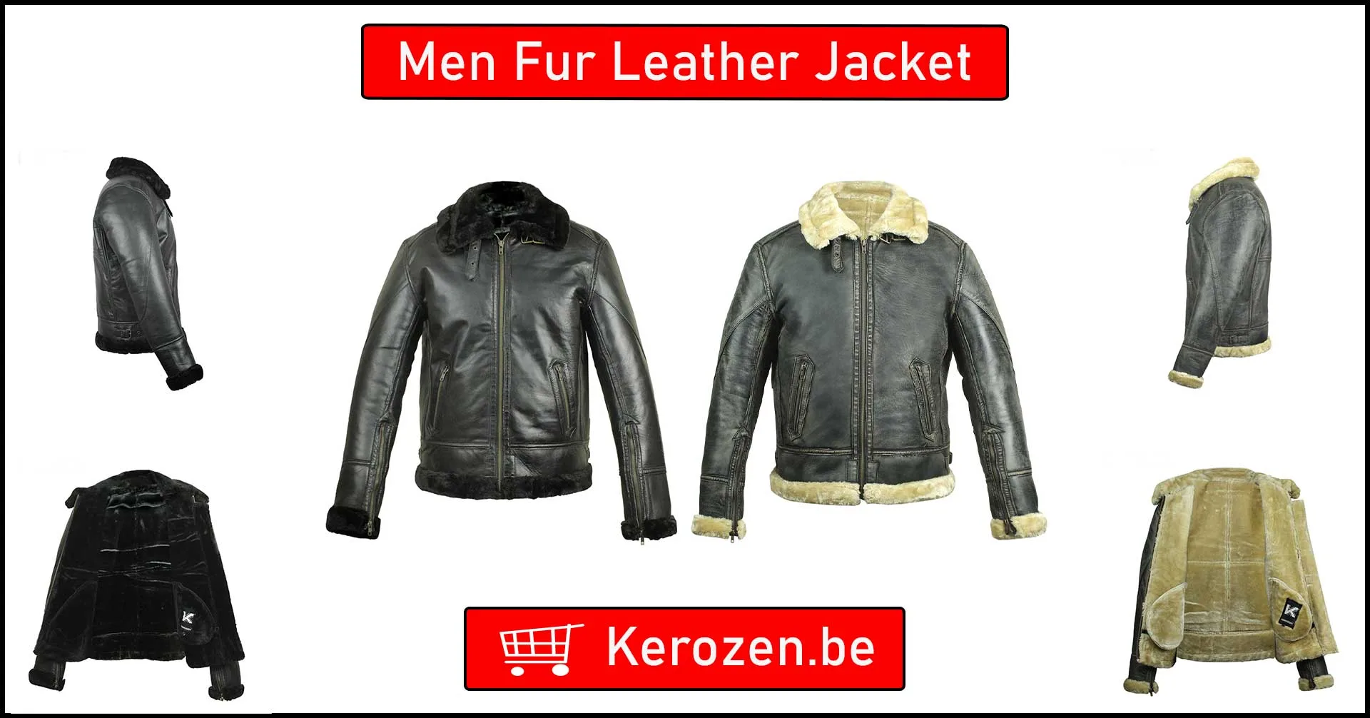 Hommes Fourrure Blouson Cuir
