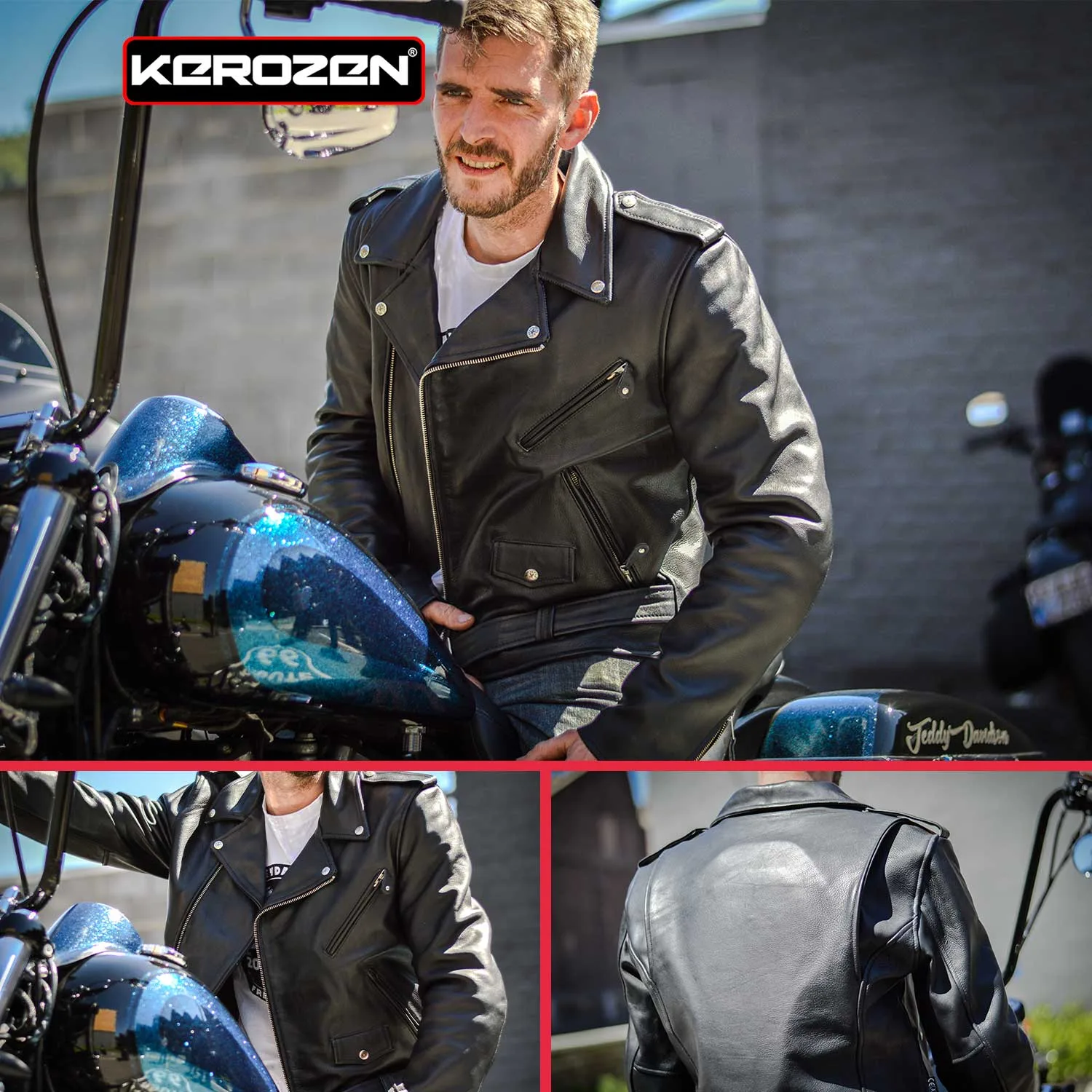 Motard Vintage Homme Blouson cuir