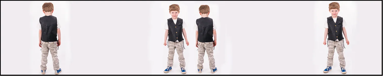 Magasin Gilet Cuir Biker Enfant