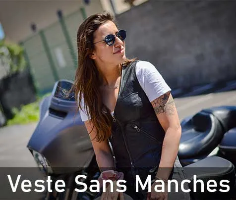 Veste Sans Manches Cuir Femme