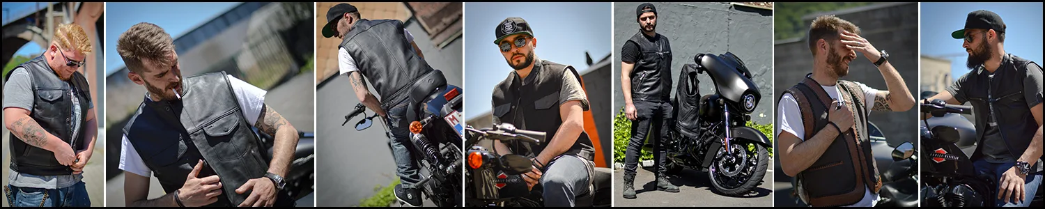 Gilet en Cuir Moto