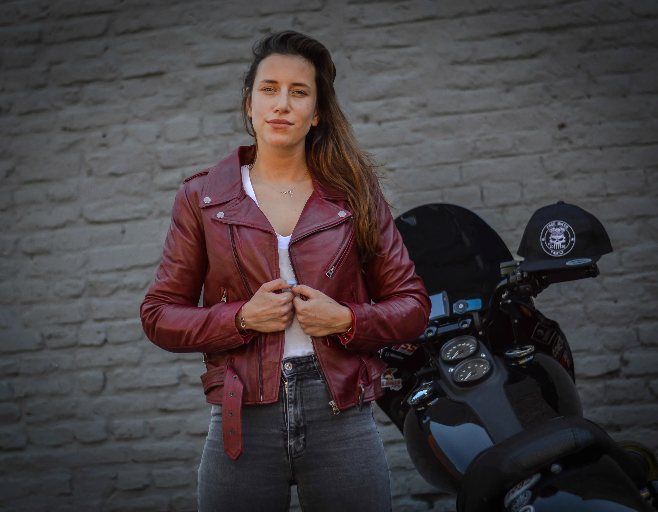 Blouson Veste Cuir Femme