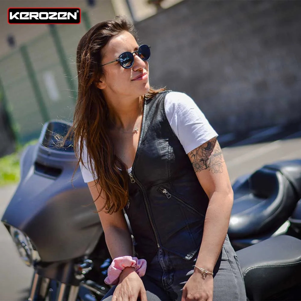 Gilet Cuir Moto Femme