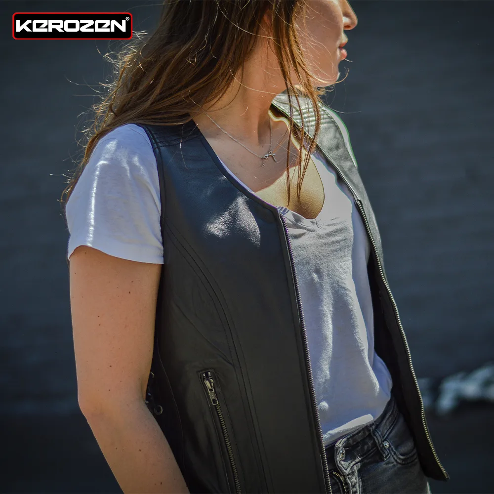 Gilet Cuir Moto Femme